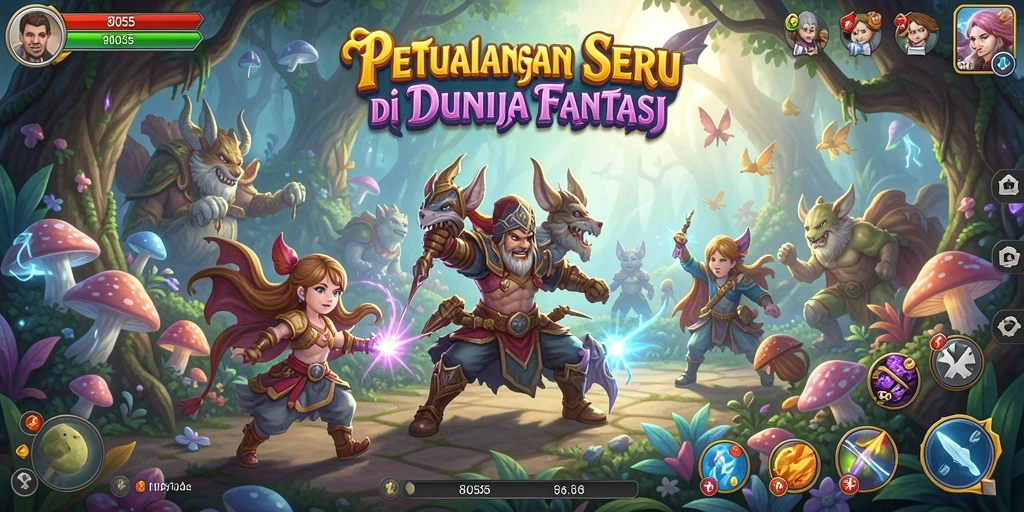Tangkapan layar menunjukkan aksi seru dalam permainan 8055.
