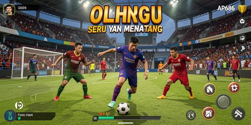 Tampilan gameplay seru dalam AP686 yang menggambarkan olahraga kompetitif.