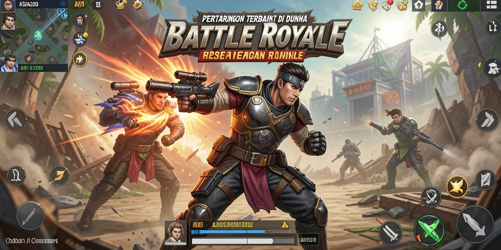 Tampilan gameplay <strong>ASIA200</strong> yang mendebarkan dalam pertempuran Battle Royale.