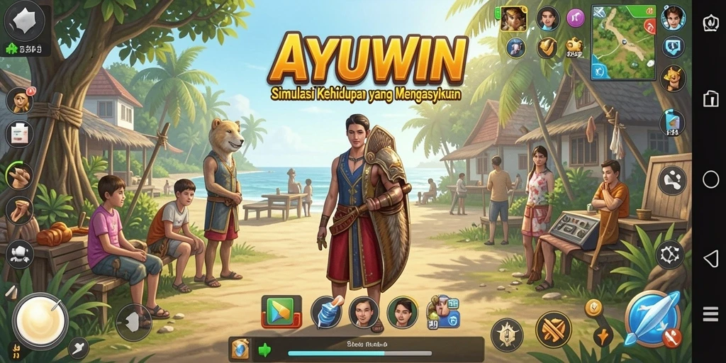 Screenshot AYUWIN menampilkan keasyikan bermain dalam dunia simulasi.