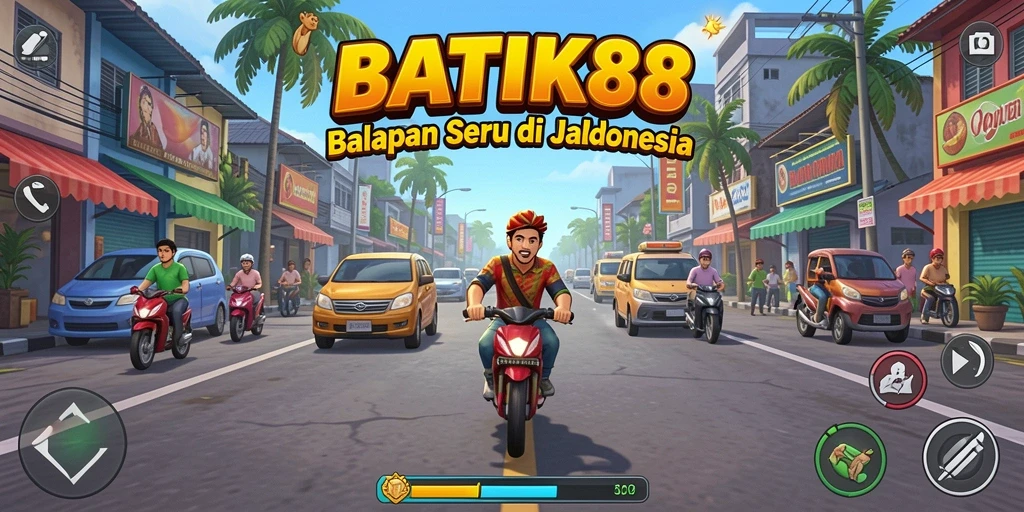 Tampilan gameplay seru dari balapan di BATIK88.