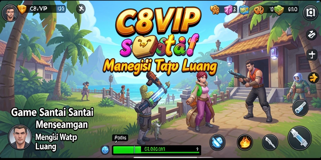 Screenshot utama dari C8VIP menunjukkan gameplay yang santai dan interaktif.