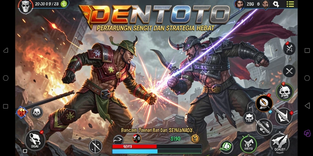 Gameplay aksi pertarungan sengit di DENTOTO.