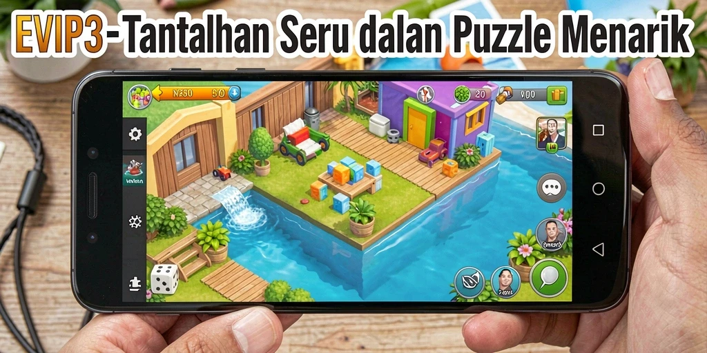 Tampilan gameplay menarik dari EVIP3 dalam menyelesaikan puzzle.