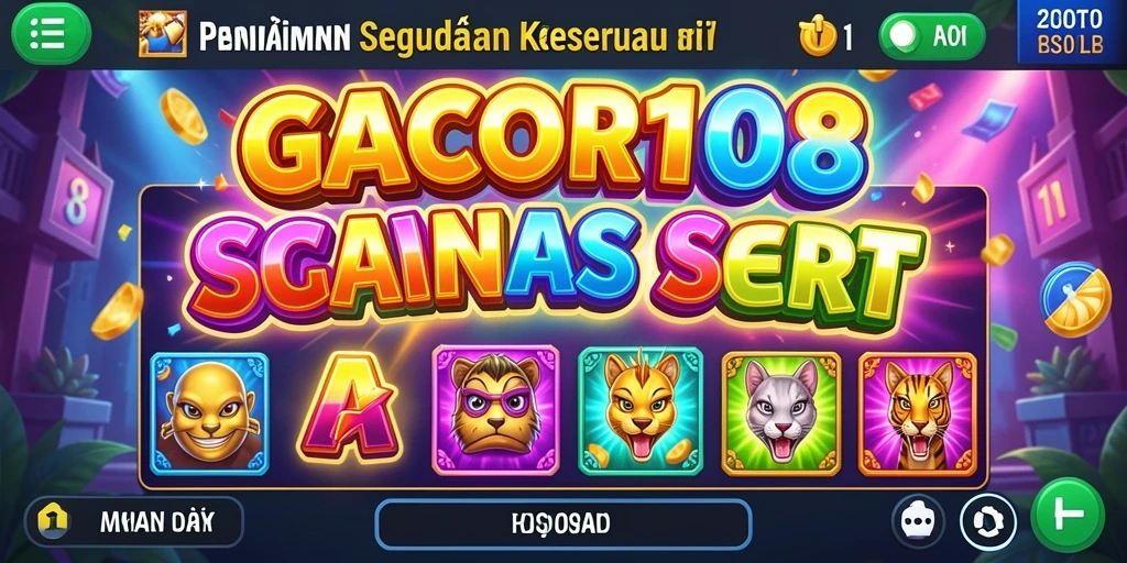 Tampilan gameplay seru dari GACOR108 yang penuh warna.
