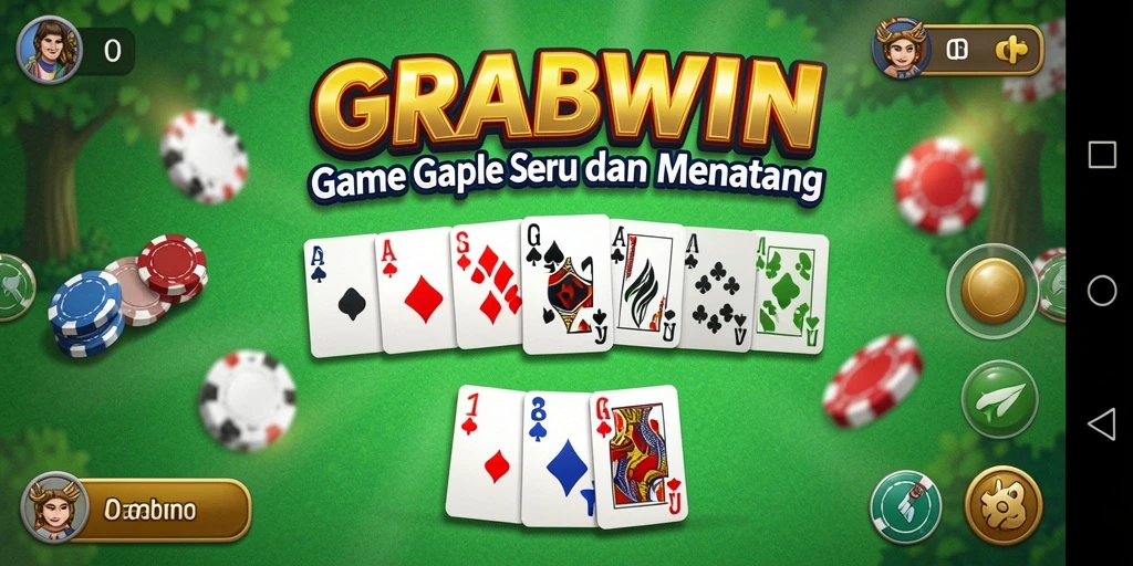 Screenshot gameplay GRABWIN yang menunjukkan suasana seru bermain Gaple.