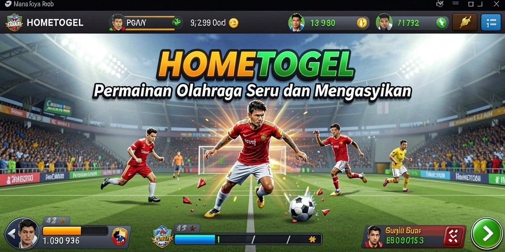 Screenshot HOMETOGEL menampilkan gameplay olahraga yang intens dan menyenangkan.