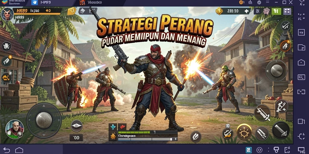 Screenshot utama HR89 menampilkan pertempuran strategis yang intens.