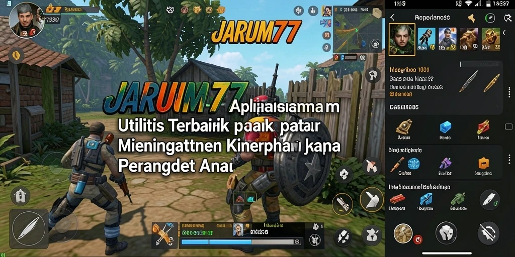 Tampilan antarmuka utama JARUM77 dengan fitur-fitur Utility.