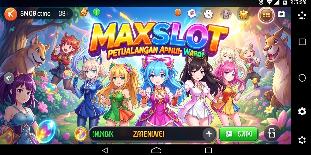 Tampilan gameplay <strong>MAXSLOT</strong> yang penuh aksi dan karakter anime ikonik.