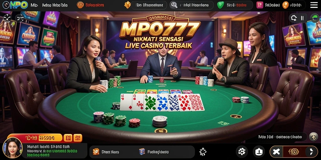 Tampilan gameplay Live Casino MPO777 yang menarik dan interaktif.