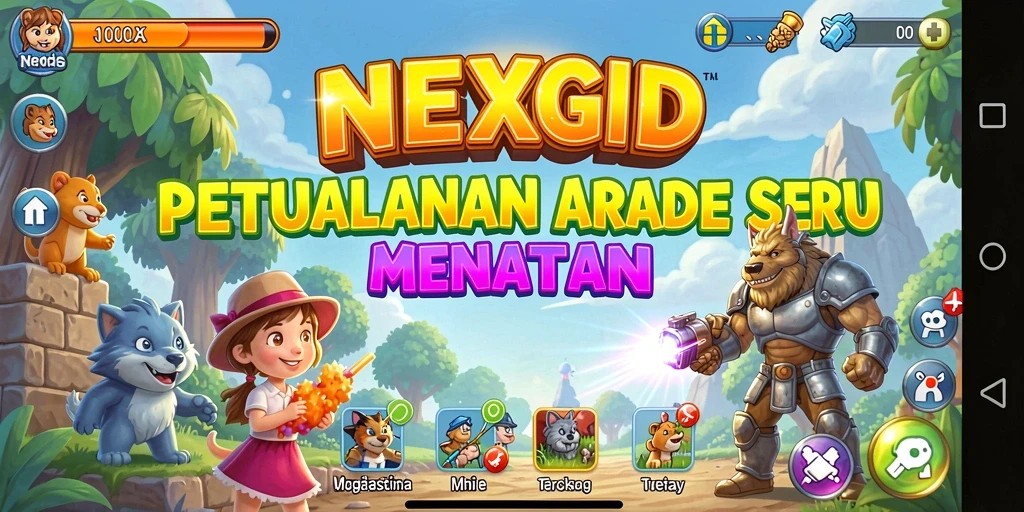 Tangkapan layar NEXGID menunjukkan aksi permainan Arcade yang mendebarkan.