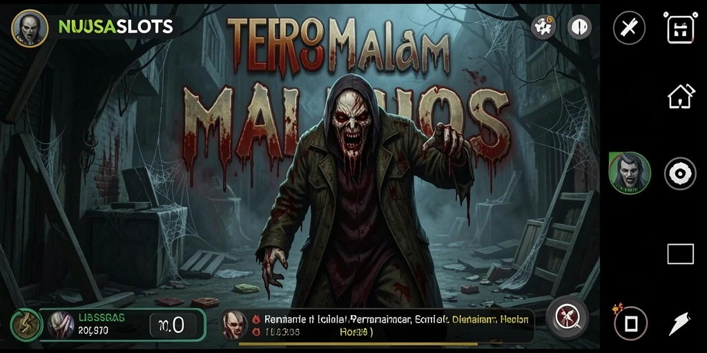 Tampilan mendebarkan dari gameplay horor di NUSASLOTS.