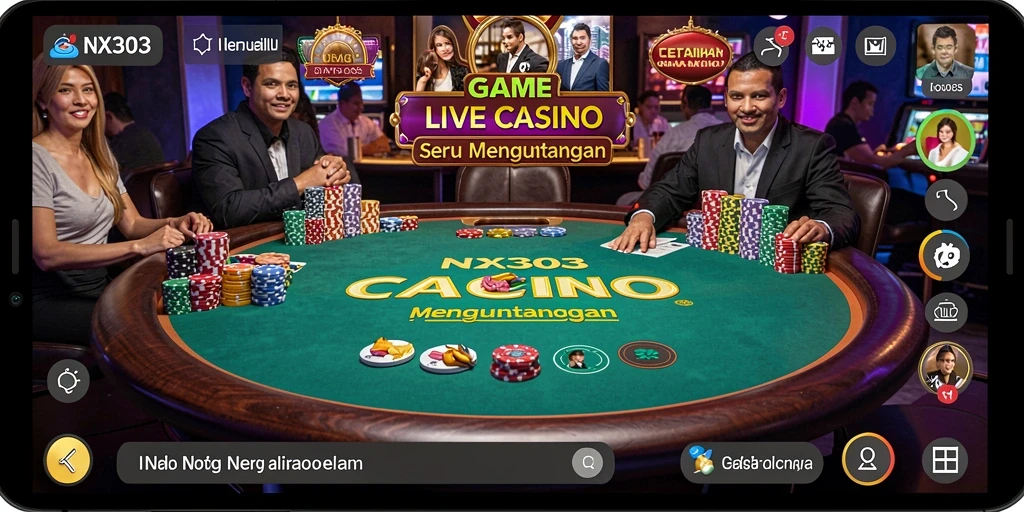 Tampilan gameplay Live Casino di NX303 menawan dan menarik.