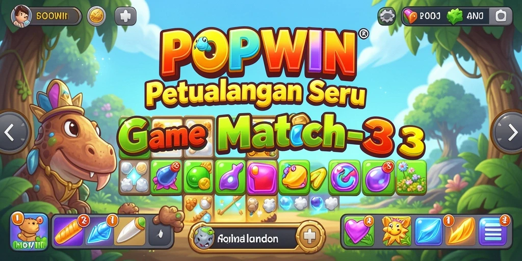 Screenshot menunjukkan gameplay seru dari POPWIN dalam kategori Match-3.