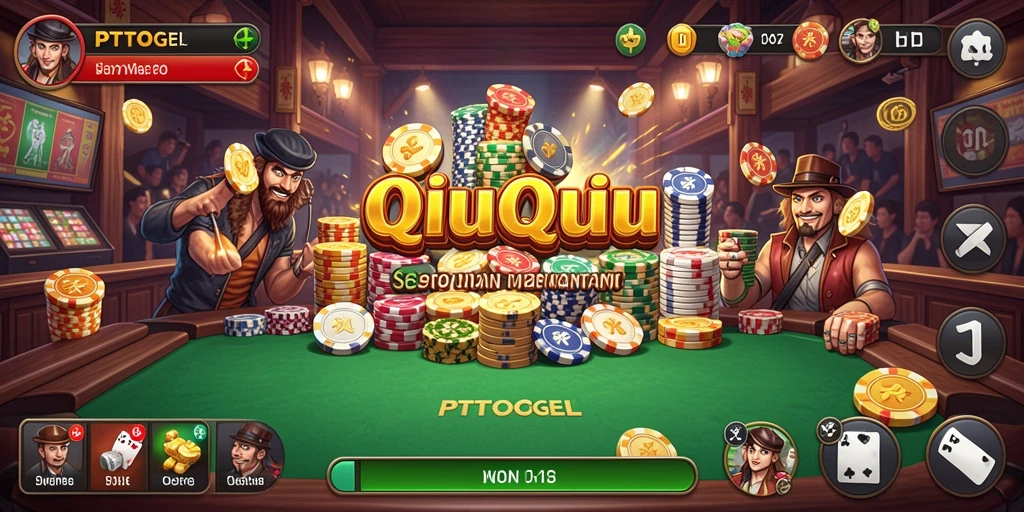 Tampilan seru gameplay QiuQiu di PTTOGEL.