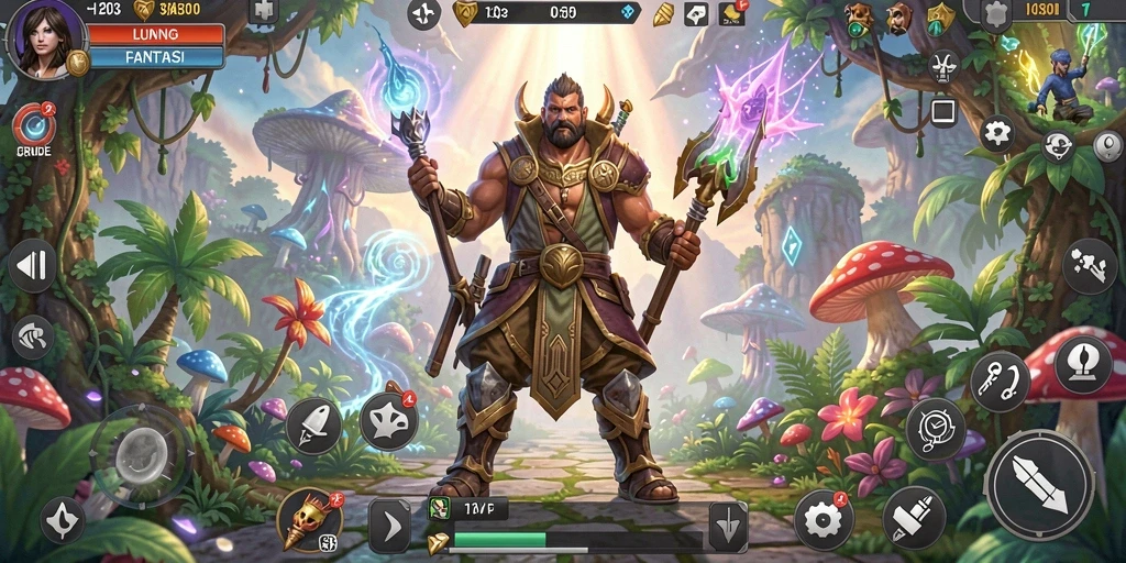Tampilan gameplay PUSAT303 yang menampilkan petualangan seru di dunia fantasi.