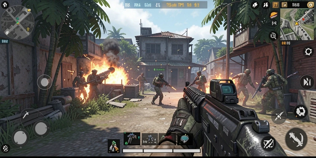 Screenshot gameplay yang menampilkan pertempuran seru di RR44.