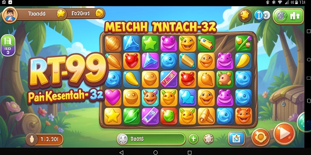 Screenshot utama RT99 menampilkan gameplay seru Match-3.