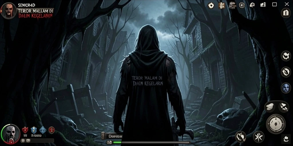 Gameplay menegangkan dari SENIOR4D saat pemain menjelajahi kegelapan.