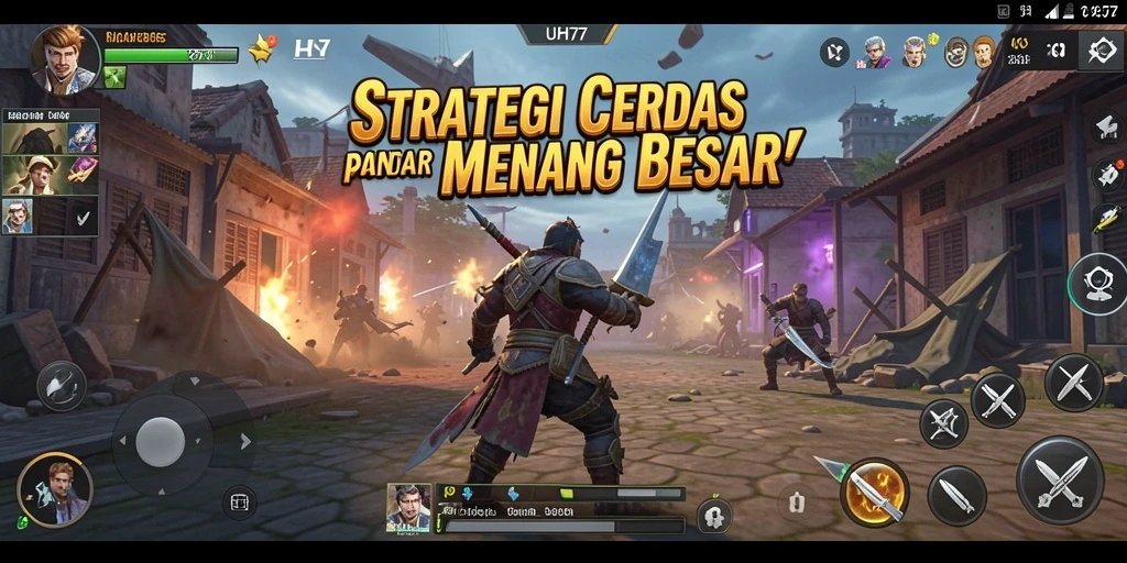 Tangkapan layar gameplay UH77 memperlihatkan pertempuran strategis yang menegangkan.