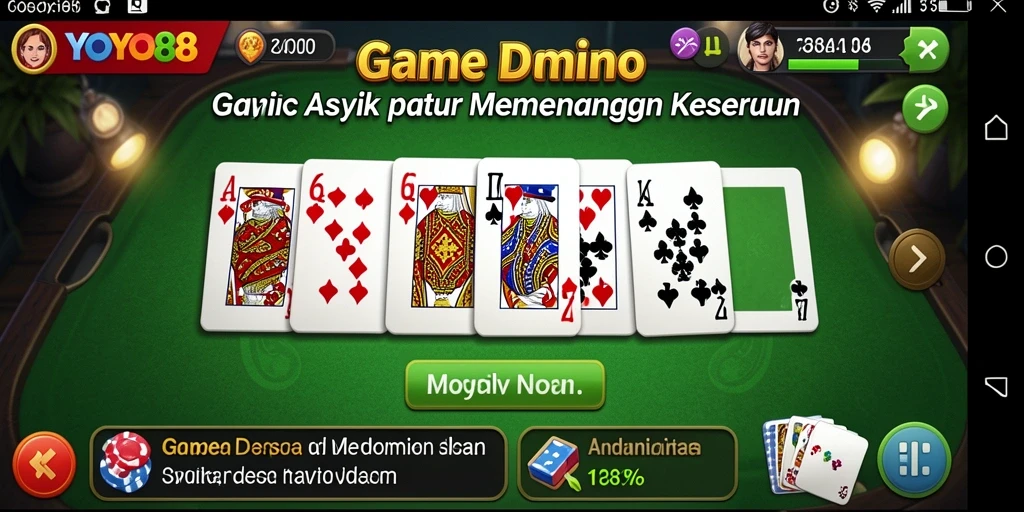 Tampilan gameplay menarik dalam permainan Domino YOYO88.